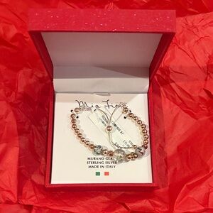 Rose Gold Beaded Murano Glass Bracelet